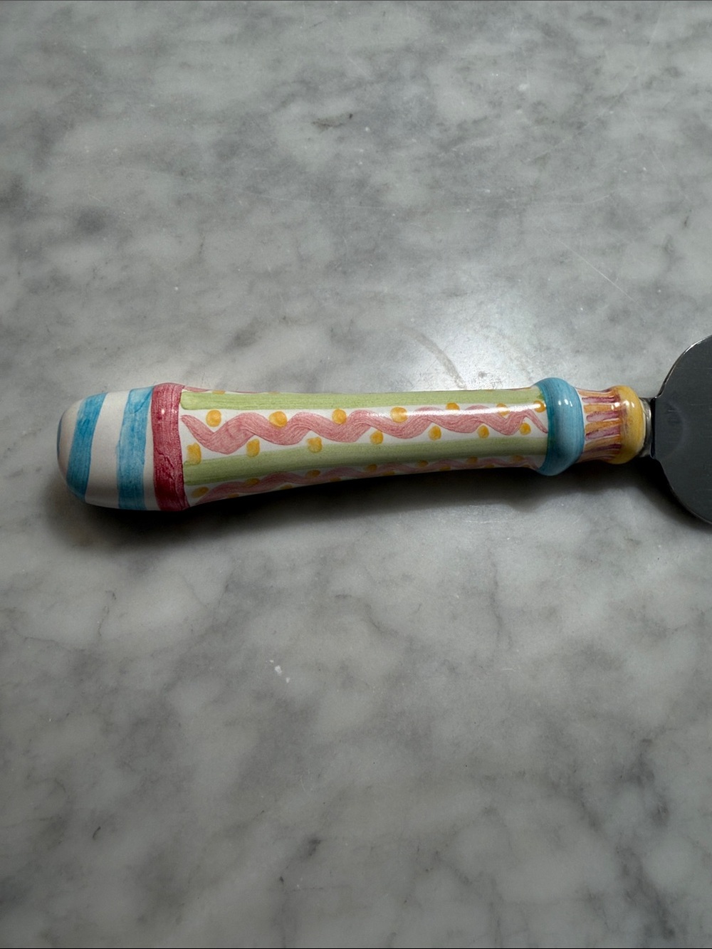 Mackenzie-Childs  Ceramic-Handled Pie Server - Pastel Pattern - Picture 3 of 7